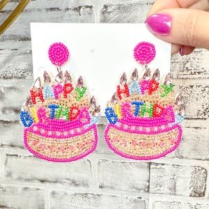 ✨NEW✨ Happy Birthday Beaded Earrings!